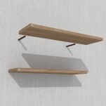 Zestaw 2 półek ściennych w dekorze orzechu 650 x 200 x 18 mm, z niewidocznymi ramionami - 6