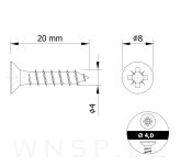 Wkręty hartowane stożkowe do drewna 4,0 X 20 mm - 2