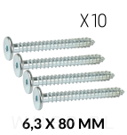 Wkręt HWI 6,3 X 80 mm, SW4, ocynk biały - 7