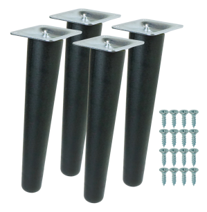 4x Noga bukowa skośna UNIQ 25 CM z blachą montażową