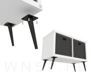 Noga stalowa skośna stożek 13 cm, z blachą montażową, czarny nikiel - 5