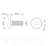 M8 X 20 mm z łbem walcowym na imbus 5 - 2