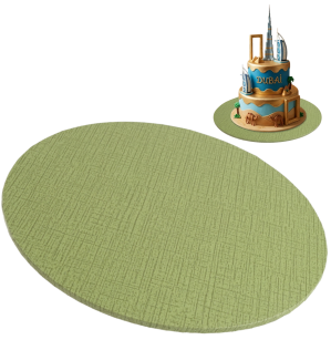 Mocny podkład pod tort Dubai Ø 28 cm okrągły MDF, dekoracja na urodziny sztywny zielony
