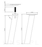 Nóżka bukowa surowa 17 cm, kwadratowa skośna 32x32 mm z blachą - 2