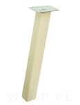 Nóżka bukowa surowa 17 cm, kwadratowa skośna 32x32 mm z blachą - 4