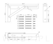 Mocny wspornik składany do półki 2 sztuki, FLEXO 20 x 10,5 cm - 2