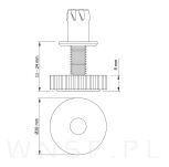 Regulatory do mebli M8 x 30 mm 10 sztuk, nóżka regulowana M8, stopka do mebli M8 z mufą wbijaną - 4