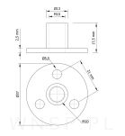 10x Nakrętka M10 x 17 mm z kołnierzem 37 mm do przykręcania, stal, ocynk - 2