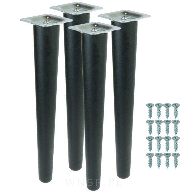 4x Noga bukowa prosta UNIQ 40 CM z blachą montażową