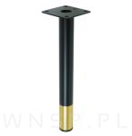 Nogi stalowe okrągłe 22,6 cm, zestaw nóg z wkrętami, czarne matowe + złoto - 8