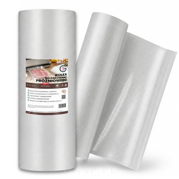 25 CM X 10 M - Moletowana rolka do pakowania próżniowego