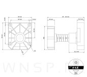 Noga meblowa regulowana  85-125 mm, nacisk 500 kg - 2