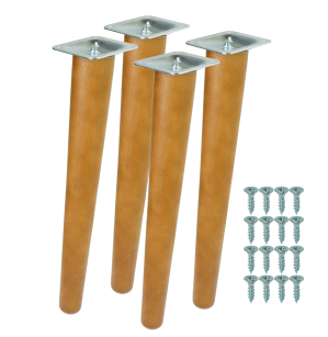 4x Noga bukowa skośna UNIQ 30 CM z blachą montażową