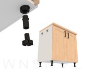 Nóżka kuchenna regulowana H-150 mm, czarna - 7