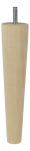Noga bukowa prosta, stożek 45 cm, surowa ze szpilką M8 x 25 mm - 3