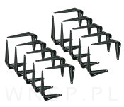 20x Wsporników do półki ściennej 100 x 75 mm, w kolorze czarnym - 5