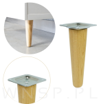 4x Noga dębowa prosta UNIQ 10 CM z blachą montażową - 5
