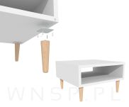 4x Noga dębowa prosta UNIQ 10 CM z blachą montażową - 7