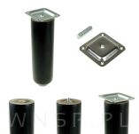 Nóżka bukowa biała 20 cm, walcowa 60 mm z blachą - 9