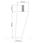 Noga bukowa skośna, stożek 10 cm, surowa ze szpilką M8 x 25 mm - 2