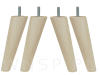 Noga bukowa skośna, stożek 10 cm, surowa ze szpilką M8 x 25 mm - 7