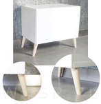 Noga bukowa skośna, stożek 10 cm, surowa ze szpilką M8 x 25 mm - 3