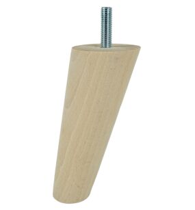 Noga bukowa skośna, stożek 10 cm, surowa ze szpilką M8 x 25 mm
