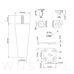 Noga nóżka drewniana prosta czarna buk zestaw 10 cm - 2