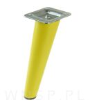 Noga meblowa bukowa skośna, 15 cm żółta z blachą montażową - 4