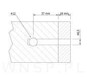 Złącze do łóżka z nakrętką wałeczkową i wkrętem M8X60 mm - 9