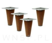 Noga bukowa prosta, stożek 10 cm orzech z blachą montażową - 10