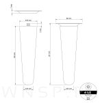 Noga dębowa prosta UNIQ 15 CM z blachą montażową - 2
