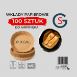 WKŁAD AIR FRYER OKRĘDŁY 16 CM PAPIER WKŁADY PAPIEROWE DO FRYTKOWNICY BEZTŁUSZCZOWEJ - 3