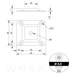 Płytka mocująca 66 X 58 mm, z gwintem M8, 4 sztuki łącznik blatu z nogą meblową - 2