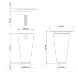 Nogi bukowe proste 8 cm lakier bezbarwny, zestaw 4 sztuk z zestawem montażowym - 2