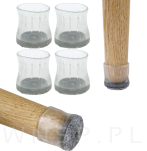 Ślizgacz ochronny PVC okrągły na nogę Ø 38 - 45 mm, z filcem - 6