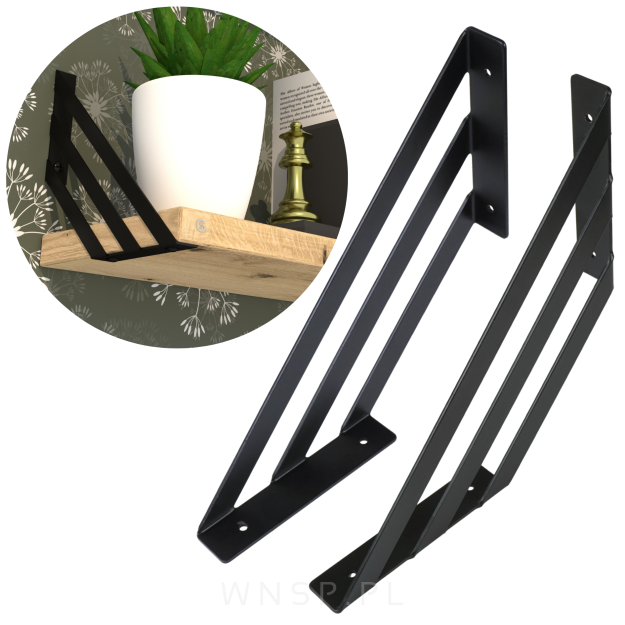 Nowoczesne wsporniki do półki ściennej, FLEX 200 x 200 mm