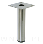 Nogi stalowe okrągłe 12,6 cm, zestaw nóg z wkrętami, stal szczotkowana - 6