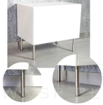 Nogi stalowe okrągłe 12,6 cm, zestaw nóg z wkrętami, stal szczotkowana - 3