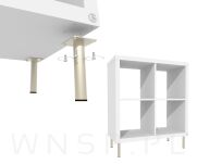 Nogi stalowe okrągłe 12,6 cm, zestaw nóg z wkrętami, stal szczotkowana - 4