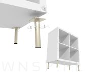 Nogi stalowe okrągłe 12,6 cm, zestaw nóg z wkrętami, stal szczotkowana - 7