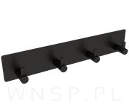 Poczwórny haczyk, uchwyt, wieszak czarny, samoprzylepny - 9