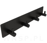 Poczwórny haczyk, uchwyt, wieszak czarny, samoprzylepny - 4