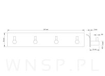 Poczwórny haczyk, uchwyt, wieszak czarny, samoprzylepny - 2
