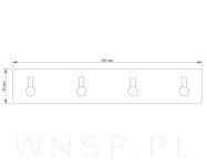 Poczwórny haczyk, uchwyt, wieszak czarny, samoprzylepny - 5