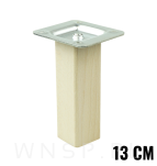 Nóżka bukowa surowa 13 cm, kwadratowa 32x32 mm z blachą - 4