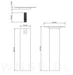 Nóżka bukowa surowa 13 cm, kwadratowa 32x32 mm z blachą - 2