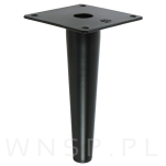 Noga stalowa prosta stożek 15 cm, z blachą montażową, czarna matowa - 5
