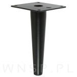 Noga stalowa prosta stożek 15 cm, z blachą montażową, czarna matowa - 7