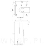 Noga stalowa prosta stożek 15 cm, z blachą montażową, czarna matowa - 2